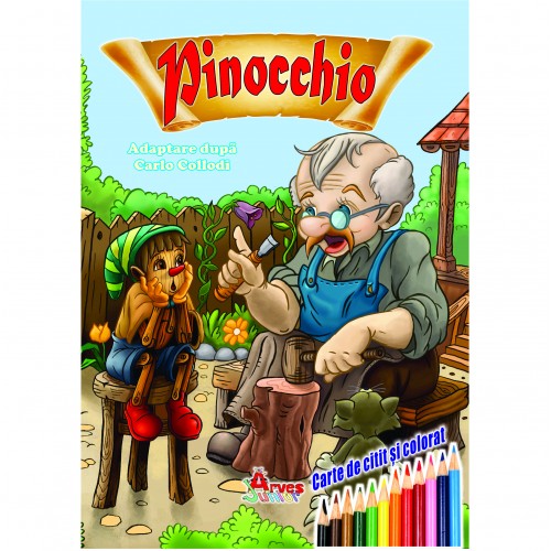 Pinocchio - carte de citit și colorat